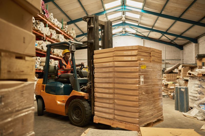 Forklifts improve efficiency in warehouses and job sites.
